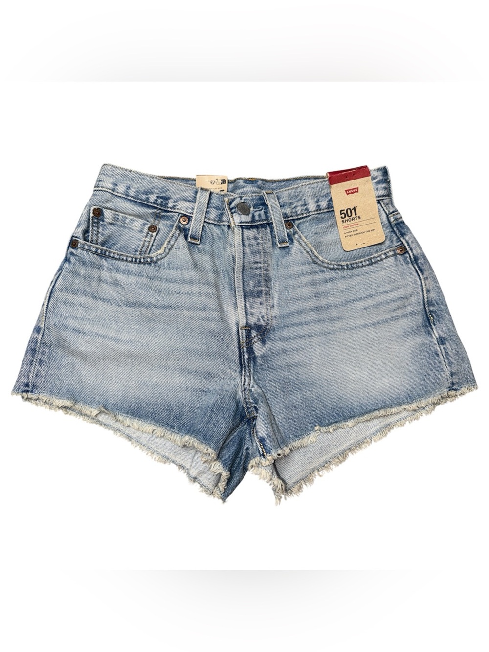 Levi's Distressed Light Blue Denim Cutoff Shorts